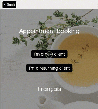 A GIF of a client booking a mental health appointment on GOrendezvous